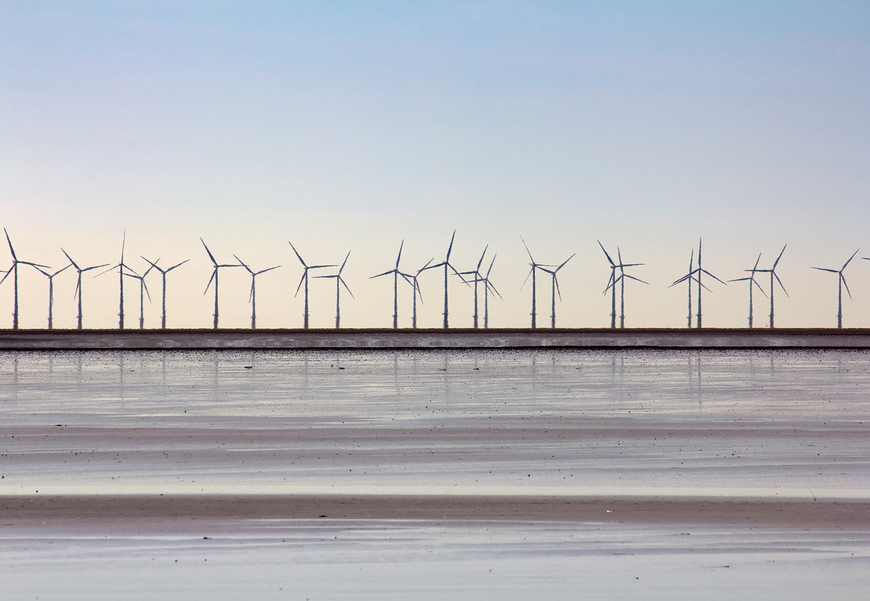 Turbines from beach